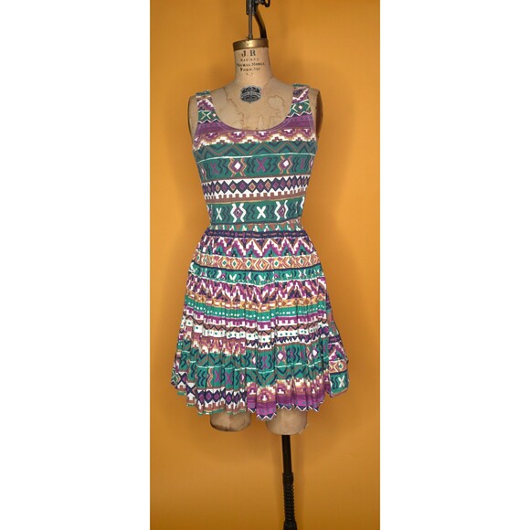 1980s-1990s FREDERICKS of HOLLYWOOD Patio South West Style Dress. S-M - Picture 3 of 10